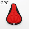 Color: Red 2pcs - Bicycle embossed breathable mat color 3D breathable seat cover
