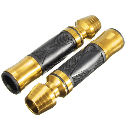 7/8 inch Pair Handlebar Hand Grips Motorcycle Sports Bike Rubber Aluminum Universal