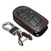 Car Key Case Cover 4 Buttons PU Leather Key FOB Case Cover For Jeep Grand Chrysler 300 Dodge
