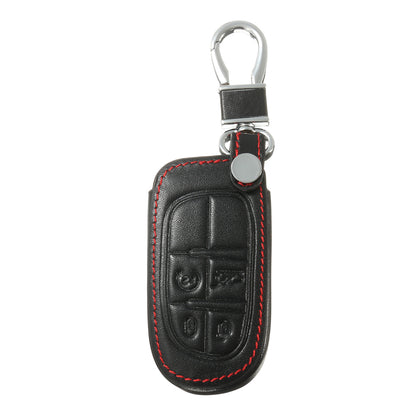 Car Key Case Cover 4 Buttons PU Leather Key FOB Case Cover For Jeep Grand Chrysler 300 Dodge