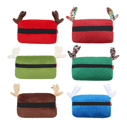 Christmas Deer Antlers Car Seat Headrest Neck Auto Pillow Cotton Cushion