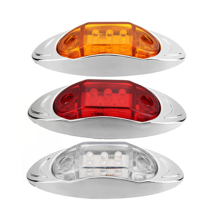 LED Car Side Marker Indicator Lights Chrome Base Lamp 12V 1PCS for Truck Trailer Lorry Van Bus