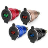 4.2A 12-24V CNC Dual USB Charger LCD Display Hella/DIN Socket For BMW