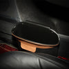 SIMB Genuine Leather Car Door Hanging Storage Bag Seat Back Organizer Trash Can Phone Holder