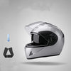 Color: Silver, style: Transparent - Electric Battery Motorcycle Anti-Fog Helmet Full Face Helmet