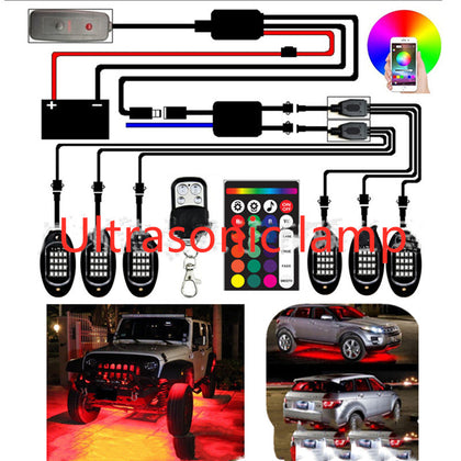 Color: Ultrasonic lamp1 for six - Automobile and Motorcycle APP Control Decorative Lights