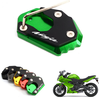 CNC Side Stand Pad for KAWASAKI NINJA 250 300 650 1000 ER6F Ninja650 ZX6R ZX10R Motorcycle Plate Kickstand Extension