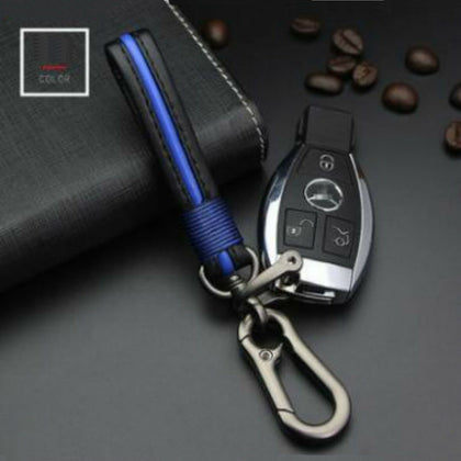 Color: Blue - New Trendy Sheepskin Woven Couple Creative Personality Car Key Pendant