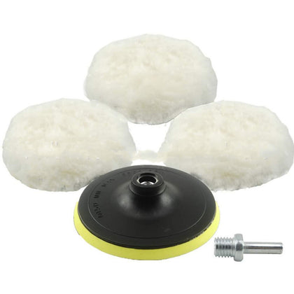 Size: 80mm, Color: White - Buffer-Kit Discs-Accessories Polisher Car-Body Wool