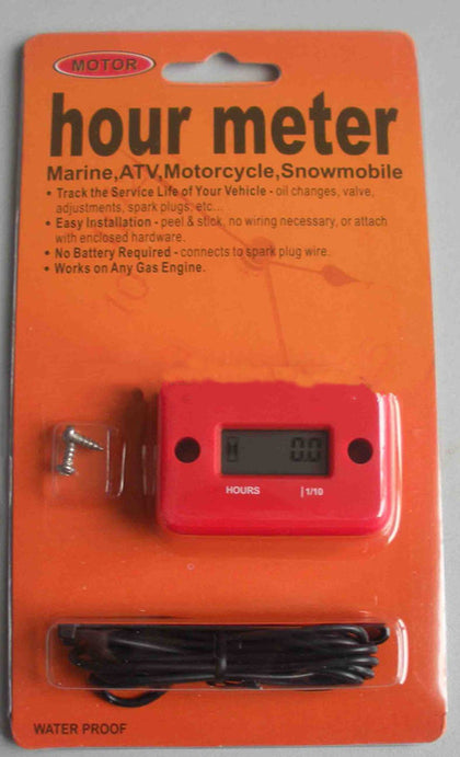 Tired Timer Motorcycle Motorboat Atv Lcd Induction Type Hour Meter 2 Punch 4 Punch Timer - Color: Red