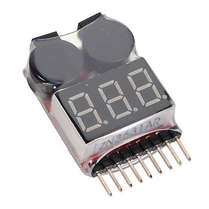 Battery Voltage Meter Tester Battery Monitor Buzzer Alarm For 1S-8S Lipo Battery