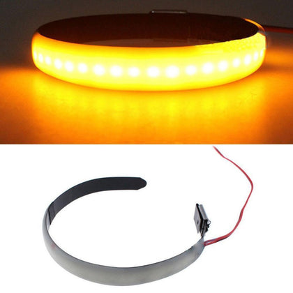 Motorcycle front shock LED ring turn signal
