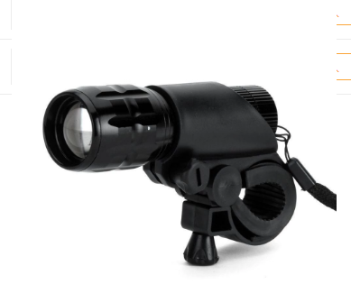 style: Flashlight + light clip - Zoom 3 gear strong light LED flashlight focusing outdoor bike mountain bike lamp 18500 AAA battery