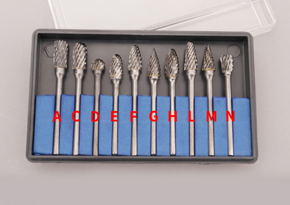 Color: Blue black, Size: 6mmx rod 3mm - Steel Carbide Rotary Burr Set