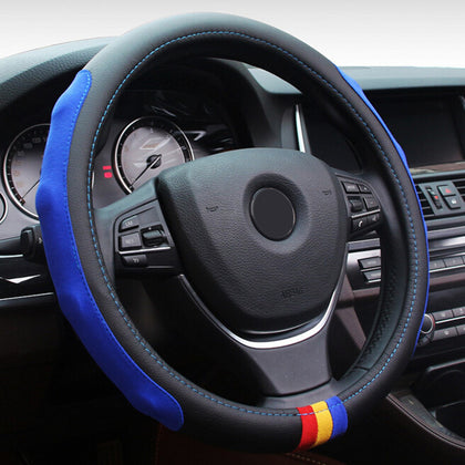 Universal 38cm Car Leather Car Steel Ring Wheel Cover Multicolours