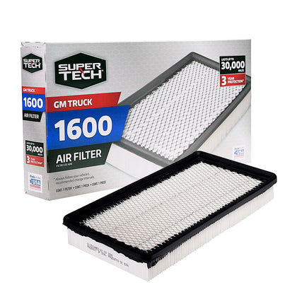 Super Tech 1600 Engine Air Filter, Replacement Filter for GM or GM Truck