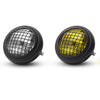 Motorcycle Grille Headlights Motorcycle  Headlight Metal Retro Round 55W 12V Headlights Black shell yellow glass