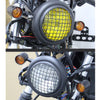 Motorcycle Grille Headlights Motorcycle  Headlight Metal Retro Round 55W 12V Headlights Black shell yellow glass