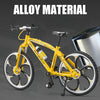 1:8 Simulation Mountain Bike Flat Head Alloy Sliding Steering Bicycle Model Ornaments For Collection Home Decoration blue