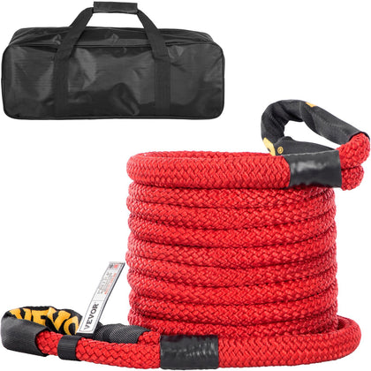 VEVOR 1” x 31.5' 33,500-pound kinetic energy tow rope, double-braided nylon for trucks, off-road vehicles, ATV-UTV