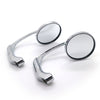 8mm10mm Universal Motorcycle Mirror Round Shape Rear View Mirror Handle Bar End Mirrors Silver