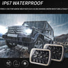 For Jeep Wrangler 500 W 30000LM 7 inch LED Headlights 5X7/7X6 Led Beam Headlamp Led Headlight Angel eyes (three eyes eight beads) with halo