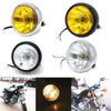 6.5"Universal Motorcycle Refit Headlight with Brackets DC 12V Motorbike Vintage Head Lamp Scooter Round Spotlight Motor Front Lights silver