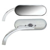 Motorcycle Mini Oval Rearview Mirror for  Sportster Dyna Softail Arlen Ness Silver