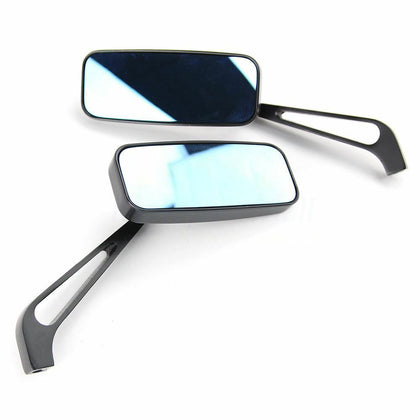 Motorcycle Rearview Mirror Rectangle Steady Rearview Mirrors 8/10mm For Honda Suzuki Kawasaki Blue lens