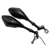 Motorcycle Double LED Turn Lights Side Mirrors Turn Signal Indicator Rearview Mirror  black_Pointed double lamp