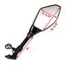 Motorcycle Double LED Turn Lights Side Mirrors Turn Signal Indicator Rearview Mirror  black_Pointed double lamp