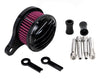 Professional Ribbed Air Cleaner Kit Intake Filter Kit black
