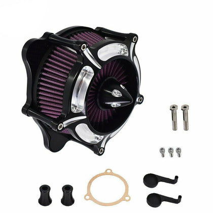 Air Filter Motorcycle Turbine Spike Intake Air Cleaner Filter System black