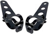 Motorcycle Twin Front Headlight Lamp W/ Bracket For Street Fat Boy Dual Sport Dirt Bikes Street Fighter Naked Cafe Racer Net twins black and white_with support