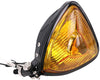 Motorcycle Headlight  Amber Triangle Chrome Headlight Lamp for Chopper Bobber plating