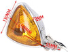 Motorcycle Headlight  Amber Triangle Chrome Headlight Lamp for Chopper Bobber plating