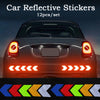 12PCS Big Car Night Warning Reflective Sticker Scratch Modified Electric Motorcycle Body Sticker  yellow