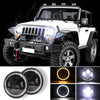 7 INCH 140W LED Headlights Round Halo Angle Eye For Jeep Wrangler JK TJ LJ 97-17 C0018