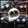 7 INCH 140W LED Headlights Round Halo Angle Eye For Jeep Wrangler JK TJ LJ 97-17 C0018