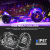 High Brightness Multifunction Car  Led  Rock  Lights Kit Multi-color Chassis Atmosphere Light Music Rhythm Light For Atv Rzr Utv Suv 6 in 1