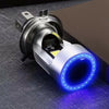 2pcs Metal Motorcycle Lights Angel Eye Led Headlight H4 Ghost Demon Eye Shape Electric Vehicle Modification Parts Accessory Blue light