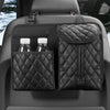 PU Leather Car Storage Bag Auto Interior Seat Back Organizer Tissue Holder Black