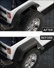 US GARVEE 4 PCS Flat Front & Rear Fender Flares Fits For 2007-2018 Jeep Wrangler JK & JKU Unlimited