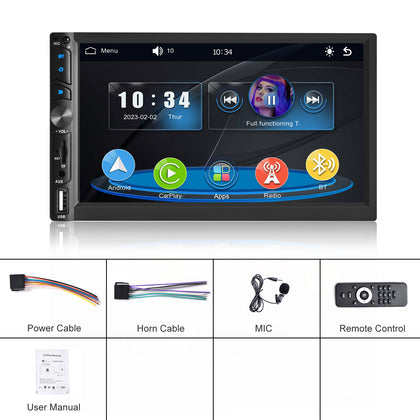 7-inch Dual Din Car Radio Universal Wireless Mp5 Player for Carplay with Microphone Standard