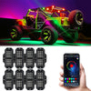 RGB LED Rock Lights Kits Multicolor Exterior Waterproof Underglow Neon Light Kits for Atv Utv Suv off Road Auto 1 to 4