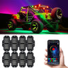 RGB LED Rock Lights Kits Multicolor Exterior Waterproof Underglow Neon Light Kits for Atv Utv Suv off Road Auto 1 to 4