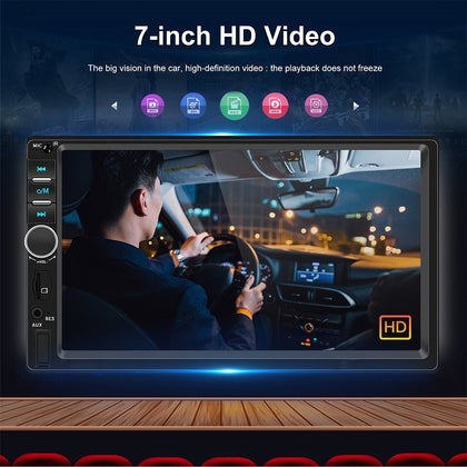 7 Inch Double Din Car Stereo for Carplay Android Auto Wire Control Fm Radio Audio System Aux/USB Drive Black