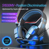 SY830MV Wired Headsets Over-Ear Stereo Earphones Cool Lighting Gaming Headset for Smart Phones Computer Laptop Tablet White Blue