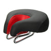 Wide Bicycle Bike Seat No Nose Mountain Bike Saddle Comfortable Cycling Saddle Cushion High Resilience Black red_Average size