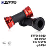 Bicycle Axle ZTTO BB92 MTB Road Mountain Bike Bicycle Press Fit Bottom Brackets For Parts Prowheel 24mm Crankset Chainset red